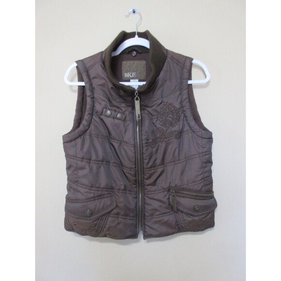 BKE Puffer Vest Womens Lg. Full Zip Embroidered Pockets - Picture 1 of 3
